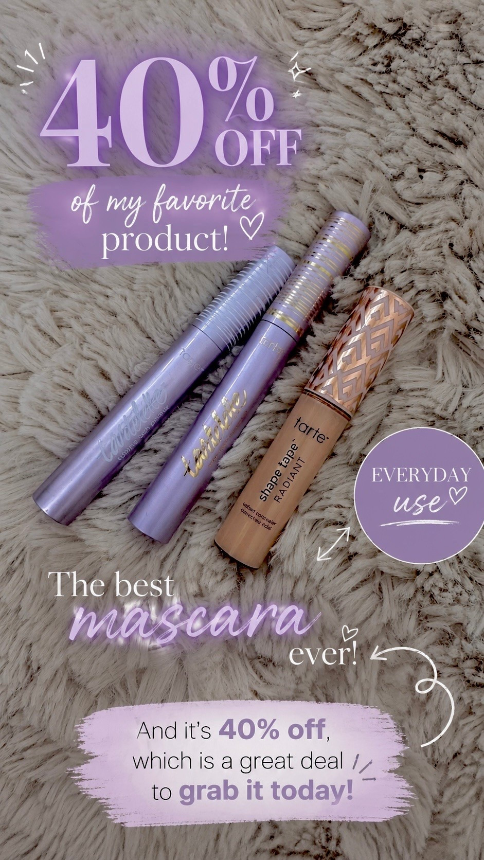 @Tarte 40% off 💛

#LTKBeauty #LTKSaleAlert #LTKgrwm