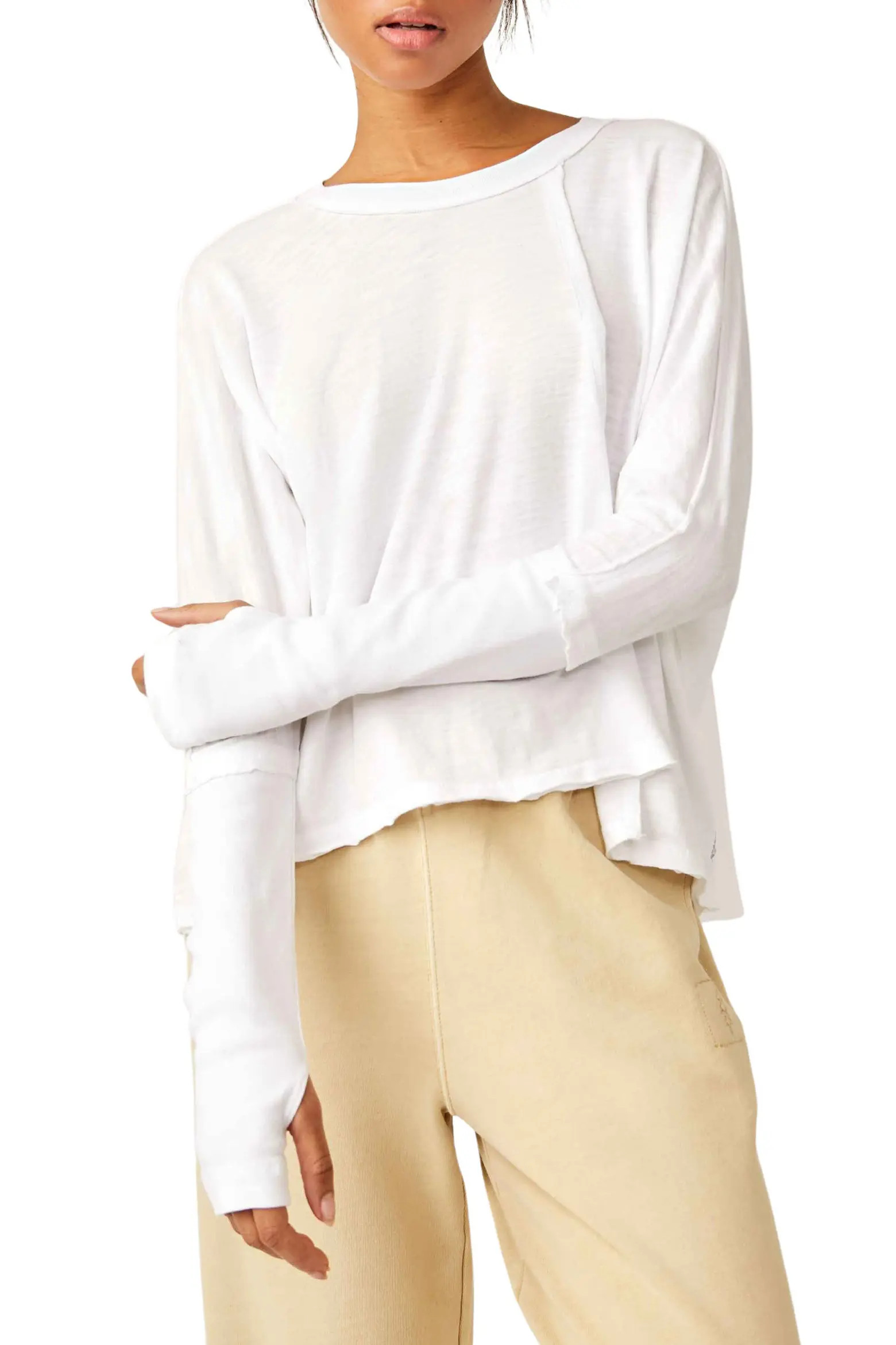 Ten Laps Asymmetric Long Sleeve Cotton Top (Women) | Nordstrom | Nordstrom