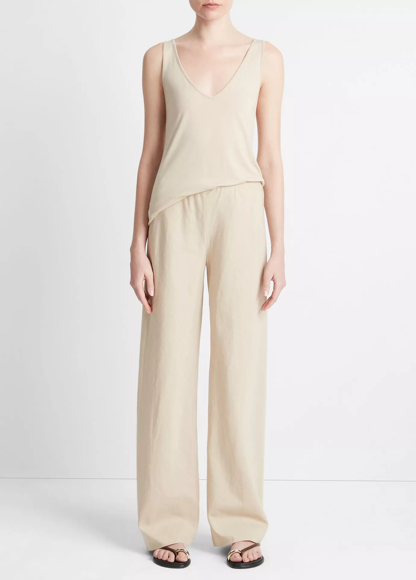 Cotton-Blend High-Waist Bias Pant | Vince LLC