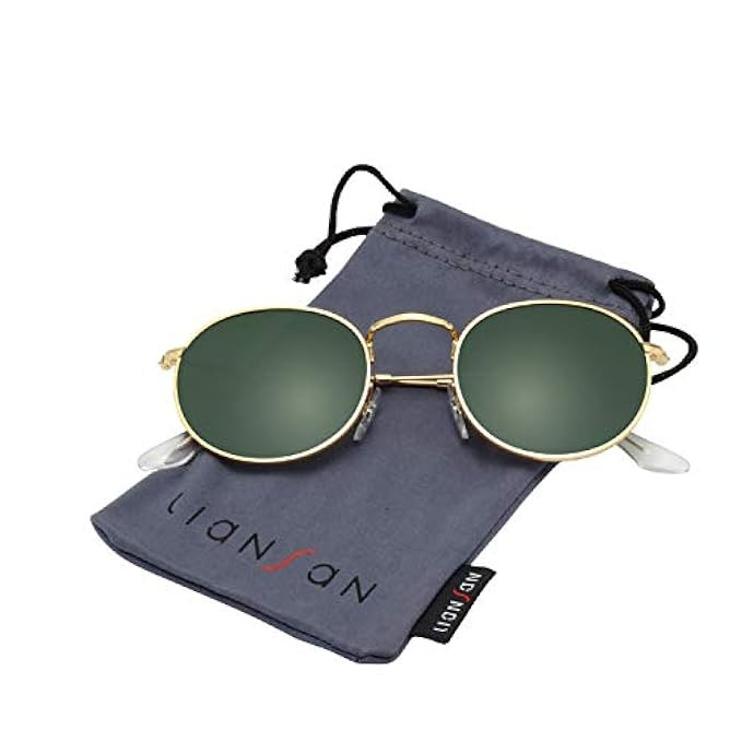 LianSan Classic Metal Frame Round Circle Mirrored Sunglasses Men Women Glasses 3447 … | Amazon (US)