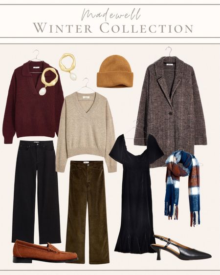 Madewell winter outfits for an occasion. Cozy sweater, beanie, jeans, family photos, fall outfits, holiday outfit, scarf, earrings, heels, velvet dress, winter jacket, Madewell 

#LTKHoliday #LTKSeasonal #LTKGiftGuide