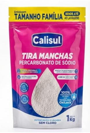 Percarbonato de Sódio 1kg 100% Puro Tira Manchas em Pó Sem Cloro, Biodegradável e Seguro para ... | Amazon (BR)