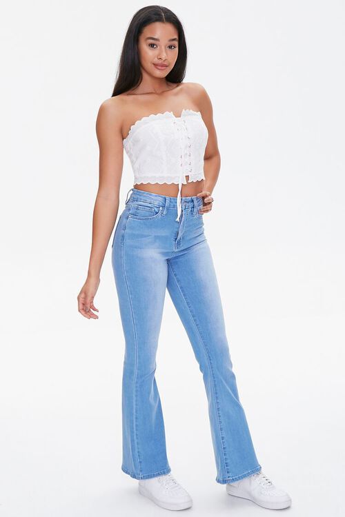 Lace-Up Embroidered Tube Top | Forever 21 (US)