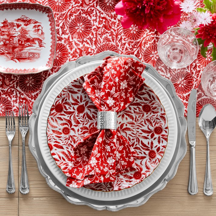 Marlo Thomas Red Floral Dinner Plates, Set of 4 | Williams-Sonoma