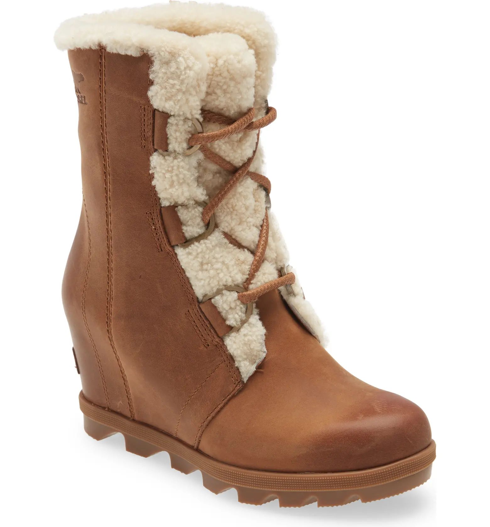 Joan of Arctic™ Wedge II Genuine Shearling Lace-Up Boot | Nordstrom