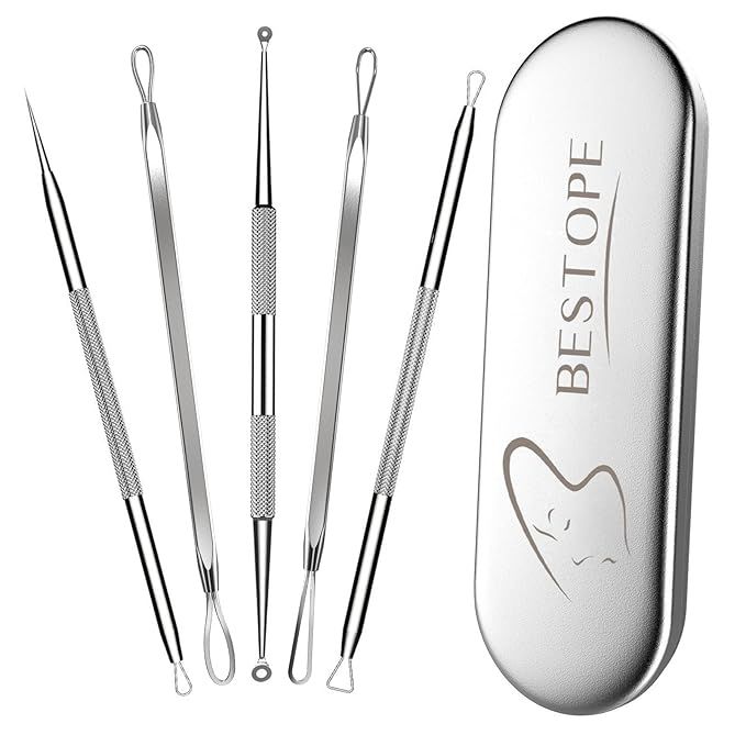 Blackhead Remover Tool Pimple Popper Tool Kit - Comedone Zit Acne Extractor Tool for Face,Whitehe... | Amazon (US)