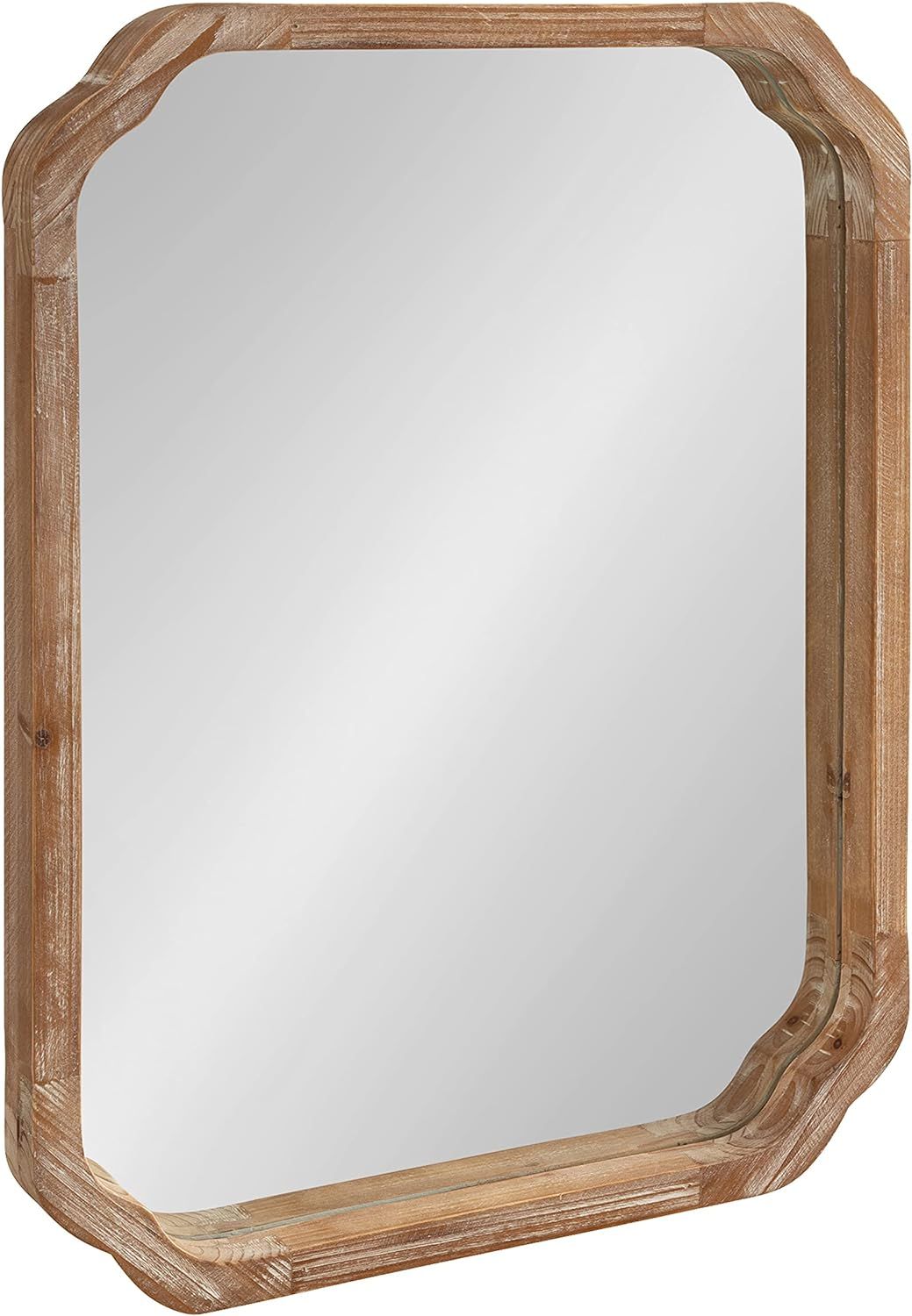 Kate and Laurel Marston Farmhouse Rectangle Wall Mirror, 18 x 24, Rustic Brown, Decorative Rustic... | Amazon (US)