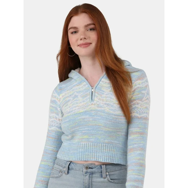 No Boundaries Fairisle Plush Hoodie, Women's and Women’s Plus | Walmart (US)