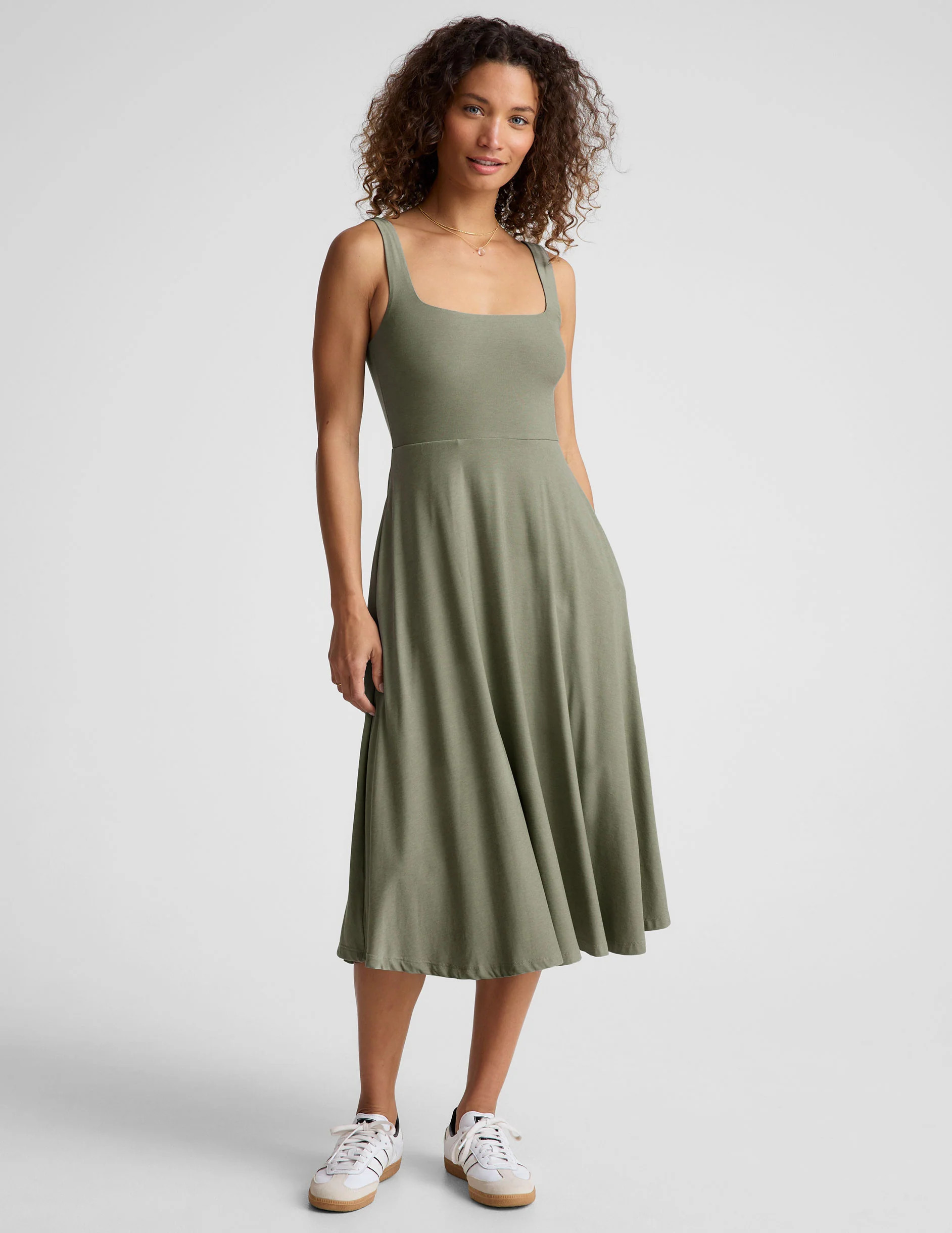 Featherweight At The Ready Square Neck Dress | Beyond Yoga | Beyond Yoga