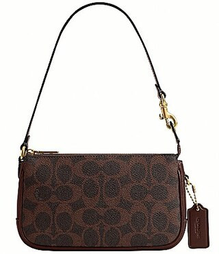 COACH Plaza 18 Signature Canvas Shoulder Bag - Maple | Dillard's
