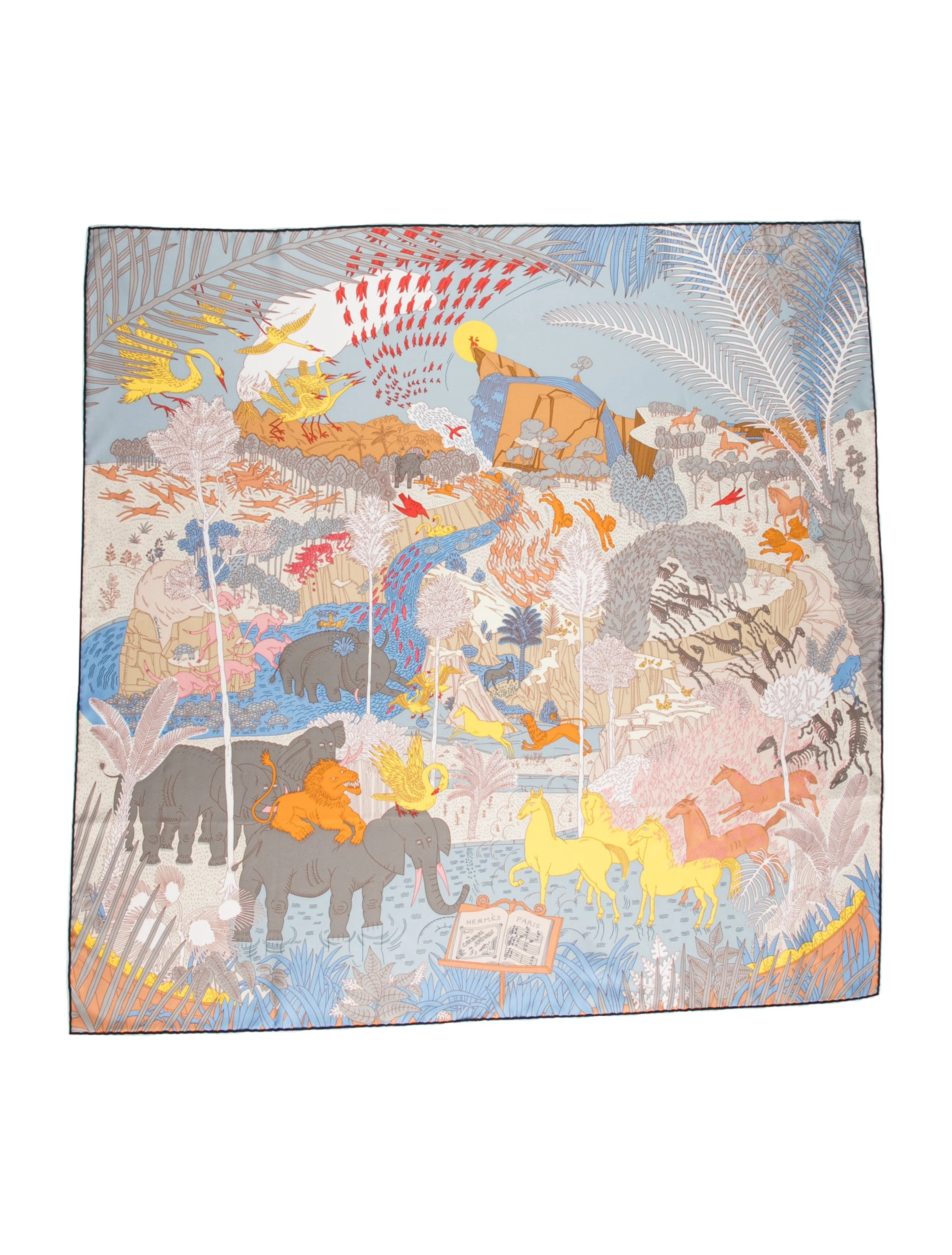 Le Carnaval des Animaux Silk Scarf w/ Tags | The RealReal