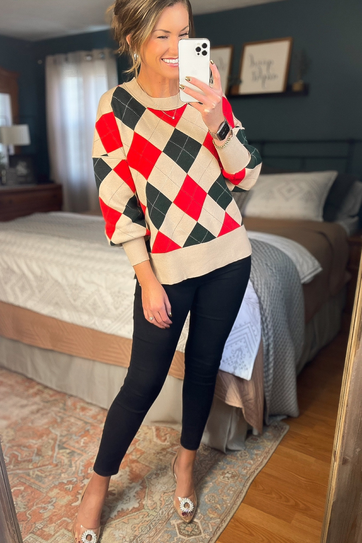 Holiday outfit idea 
Sweater/ small 
Heels/ tts

#LTKstyletip #LTKSeasonal #LTKHoliday