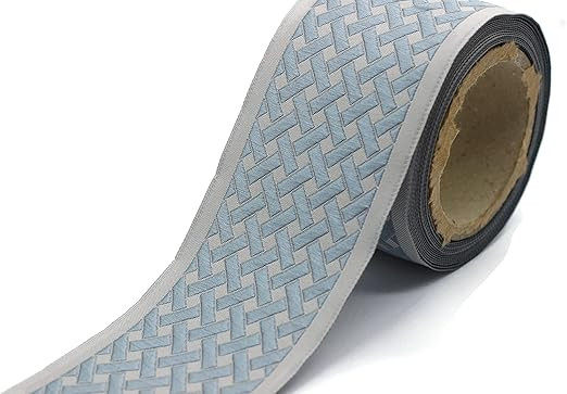 3.8 Yard Spool 2.67 inches Blue Grey Knot Embroidered Drapery Trim Jacquard Ribbon for Your Drape... | Amazon (US)