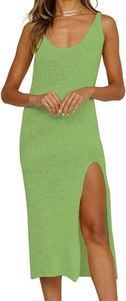 Bsubseach Women Crochet Cover Up for Swimwear Backless Beach Knit Dress | Amazon (US)