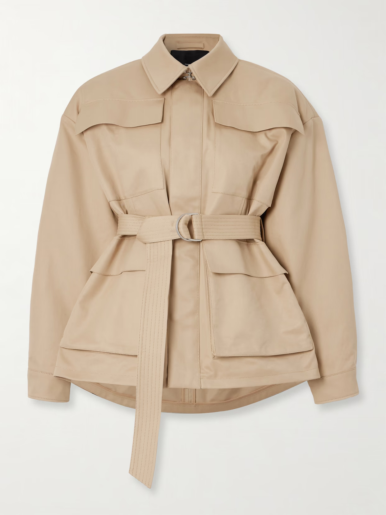 WARDROBE. NYC - Belted Cotton-drill Parka - Neutrals | NET-A-PORTER (US)