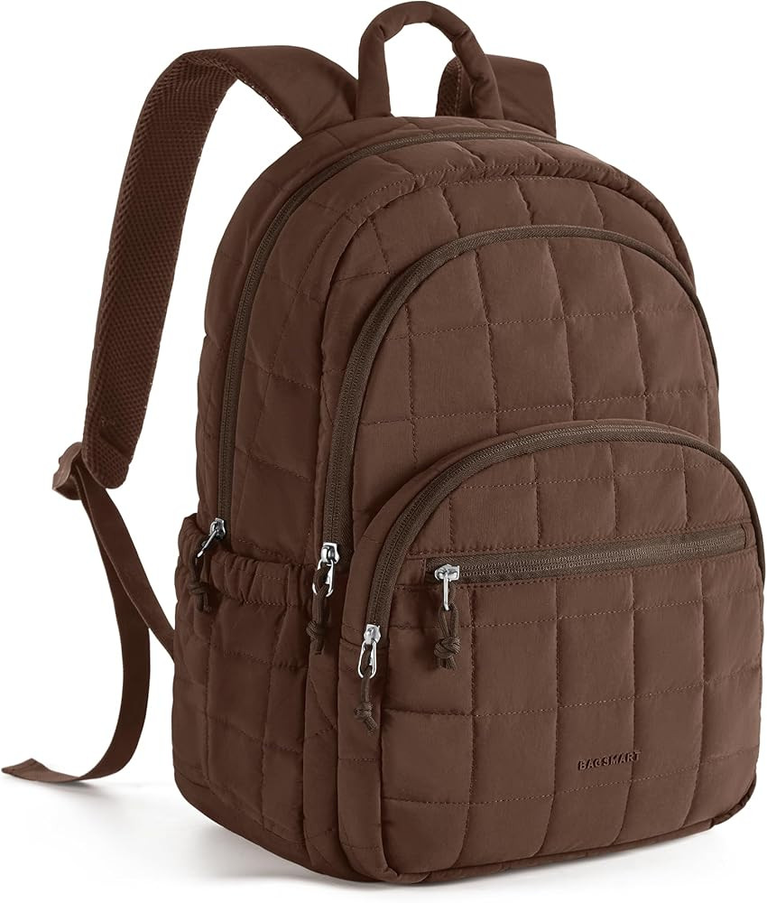 BAGSMART College Laptop Backpack, Travel Backpack for Women, Quilted Casual Daypack, Water-Resist... | Amazon (US)