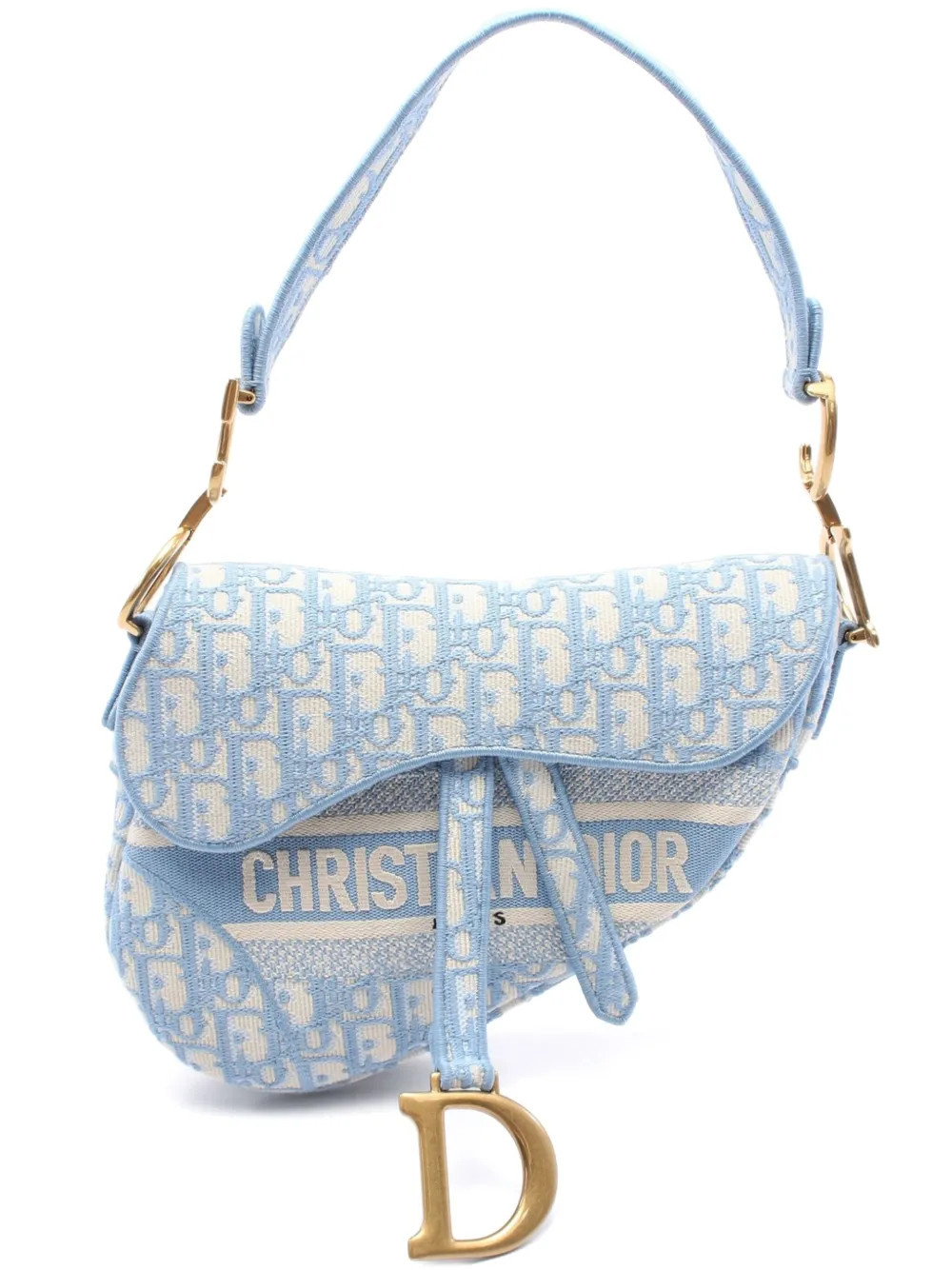 Christian Dior Pre-Owned 2020s Oblique Saddle handbag - Blue | Farfetch Global