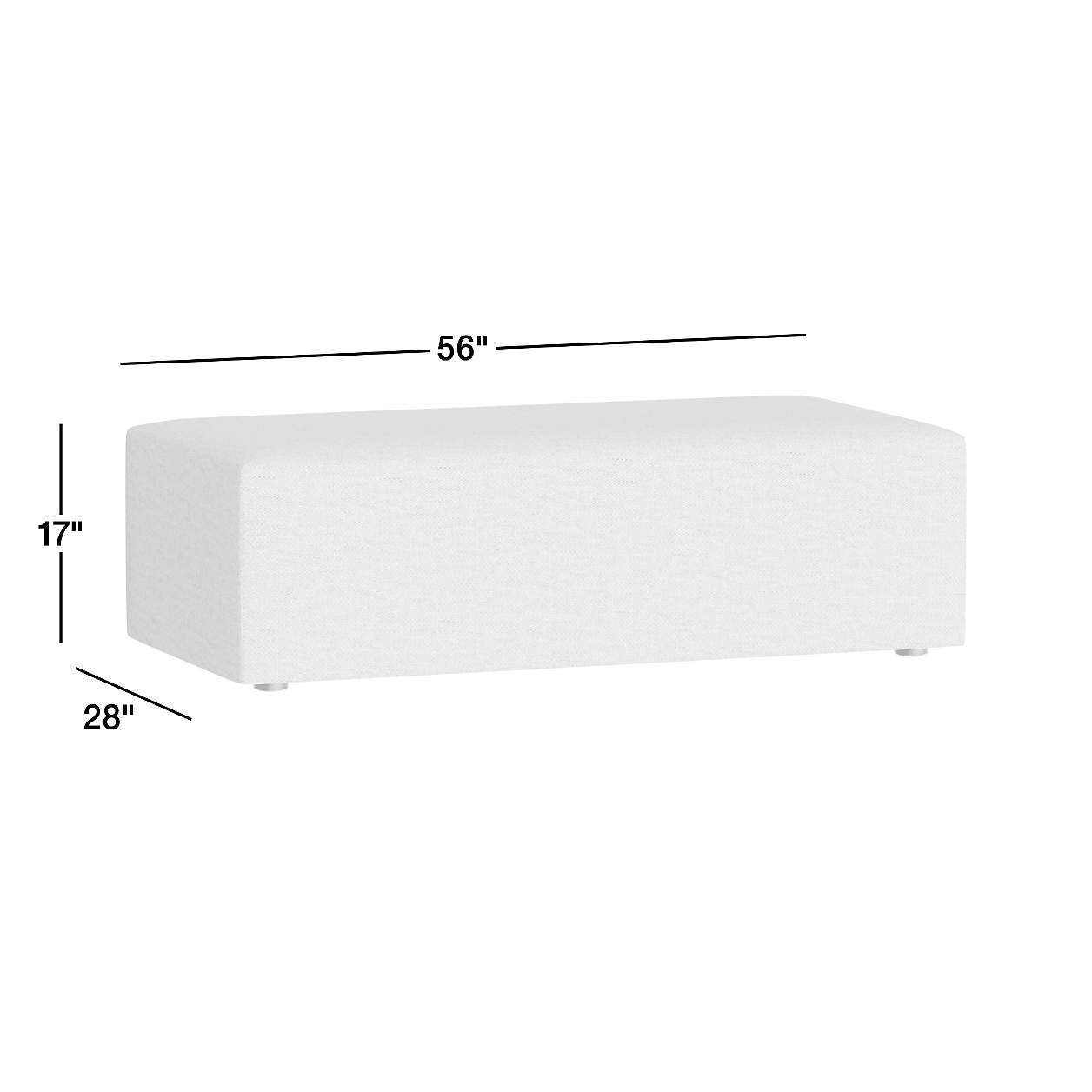 Highland 56" Rectangle Leather Ottoman + Reviews | Crate & Barrel | Crate & Barrel
