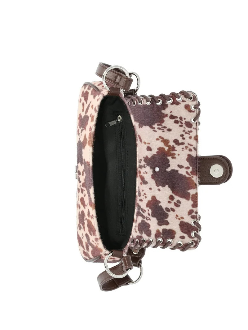 No Boundaries Women's Shoulder Bag, Brown Cow | Walmart (US)