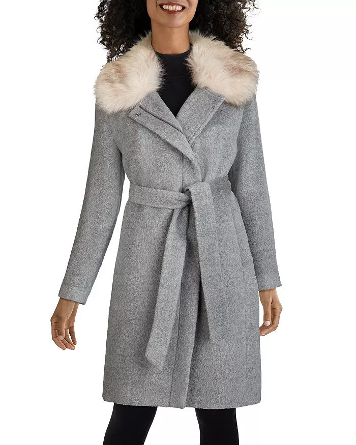Faux Fur Trim Mid Length Coat | Bloomingdale's (US)