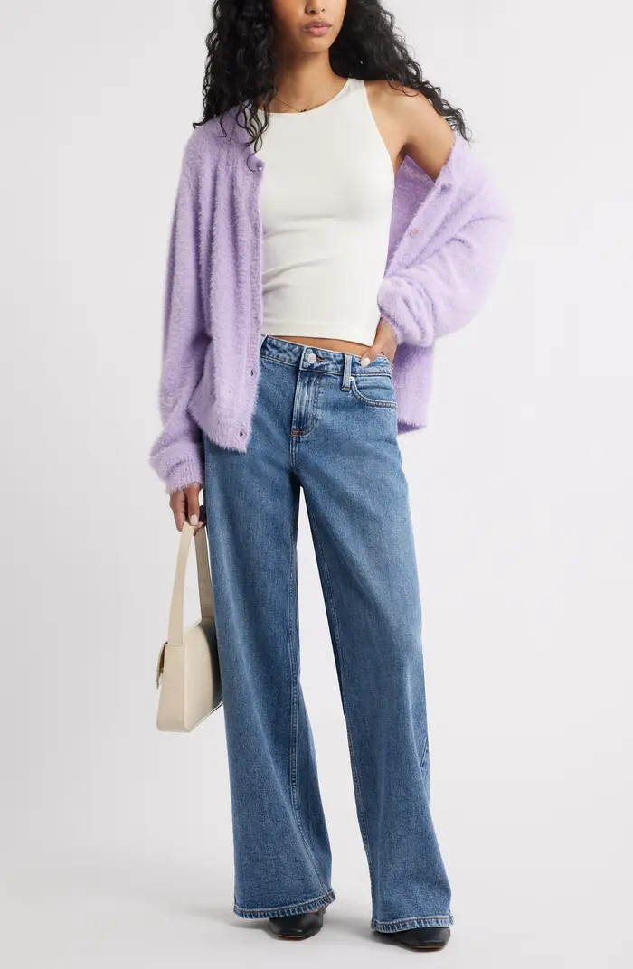 BP. Fuzzy Scoop Neck Cardigan | Nordstrom | Nordstrom