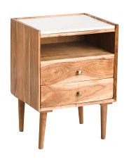 25in 2 Drawer Cabinet With Marble Top | TJ Maxx