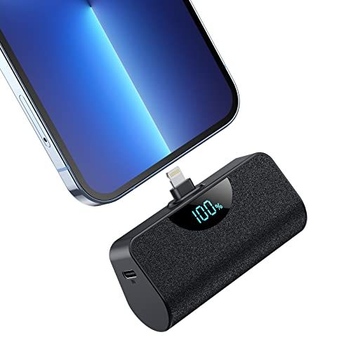 Small Power Bank for iPhone, 5200mAh LCD Display High Speed Charging Portable Charger, Mini Plug-... | Amazon (CA)