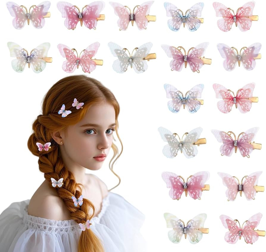 18PCS Butterfly Hair Clips, Hair Accessories for Girls, Butterfly Clips, Girls Hair Accessories, ... | Amazon (UK)