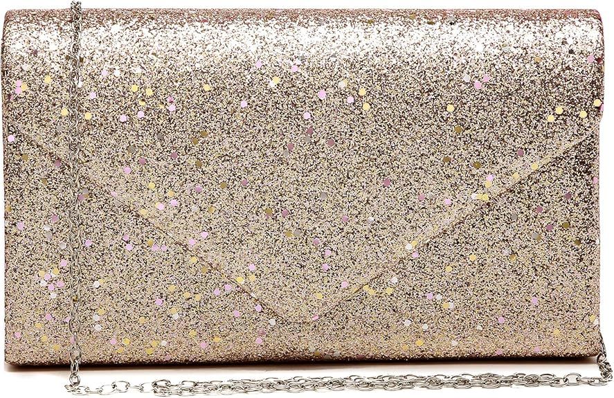 Women Glistening Evening Clutch Bags Formal Party Clutches Wedding Purses Cocktail Prom Clutches | Amazon (US)