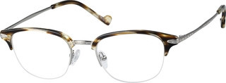 Zenni Vintage Browline Prescription Glasses Brown Tortoiseshell Mixed Frame | Zenni Optical (US & CA)