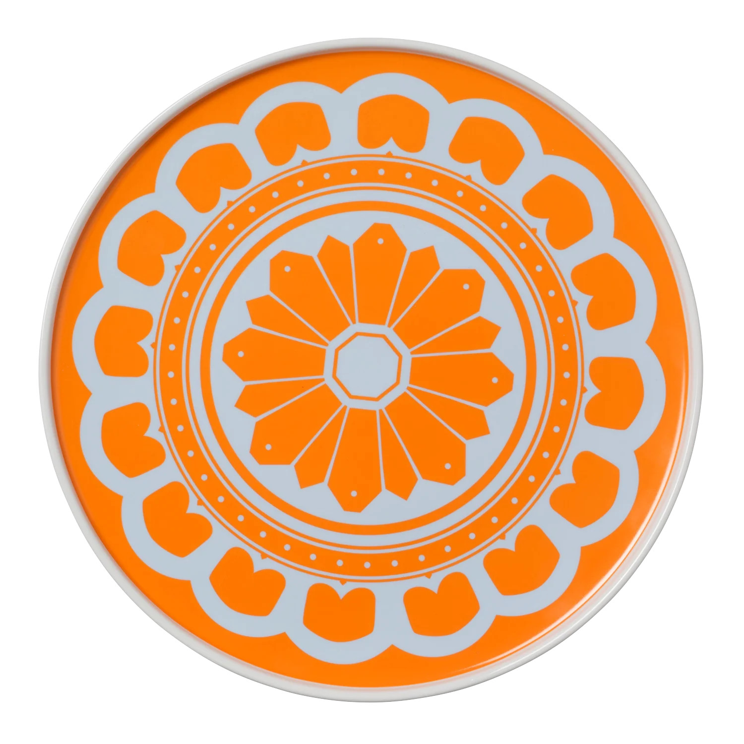 Orange and Blue Flower Plate | In the Roundhouse