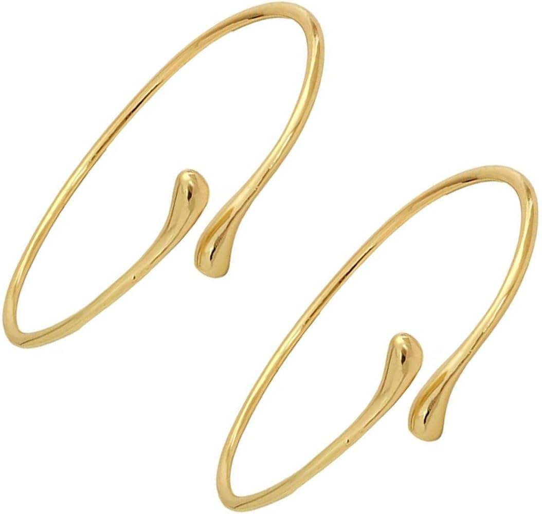 2Pcs Gold Arm Cuff Jewelry for Women Upper Arm Bracelet Bangle Open Adjustable Cuff Bracelet Mini... | Amazon (US)