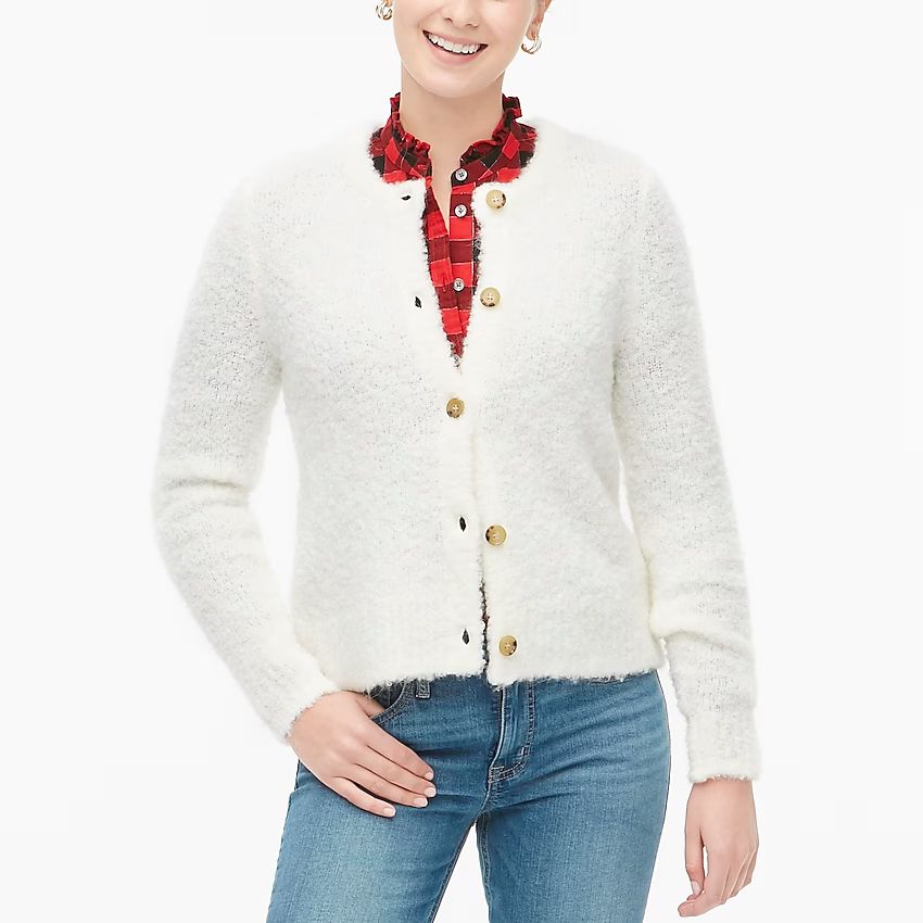 Bouclé cardigan sweater | J.Crew Factory