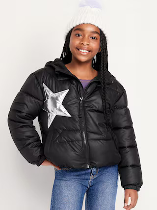 Water-Resistant Quilted Graphic Puffer Jacket for Girls | Old Navy (US)
