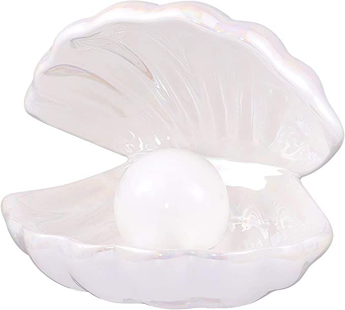 BESPORTBLE Shell Lamp Shell Pearl Design Night Light Ceramics Desktop Ornament Bedside Decorative... | Amazon (US)
