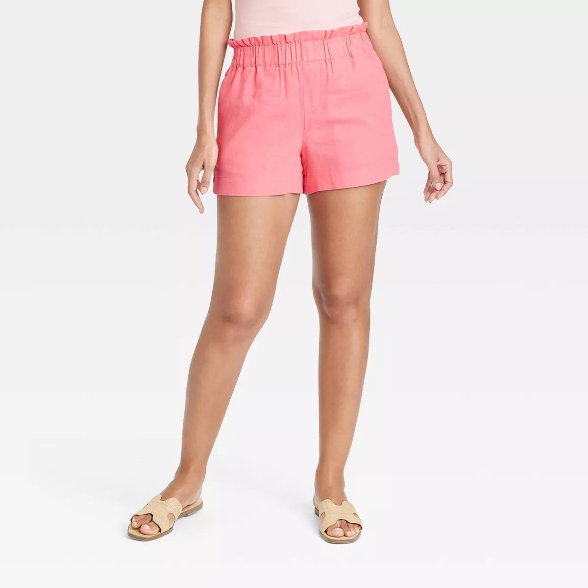 Women's High-Rise Linen Pull-On Shorts - A New Day™ | Target