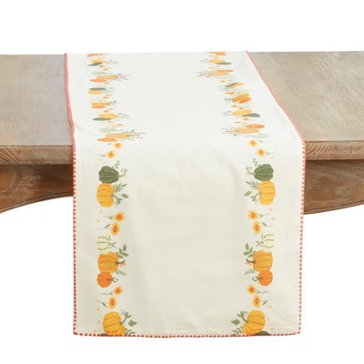 Saro Lifestyle Fall Pumpkins Table Runner, 16"x72", Orange | Target