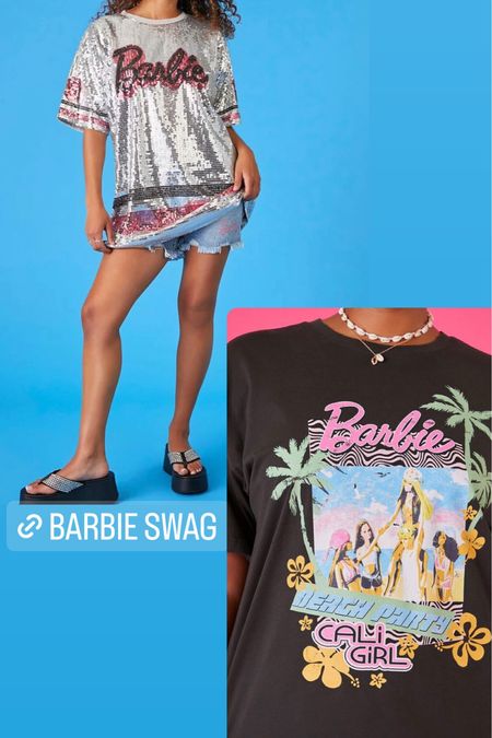 Barbie shirts 
Barbie sandals 

#LTKunder50 #LTKstyletip #LTKkids
