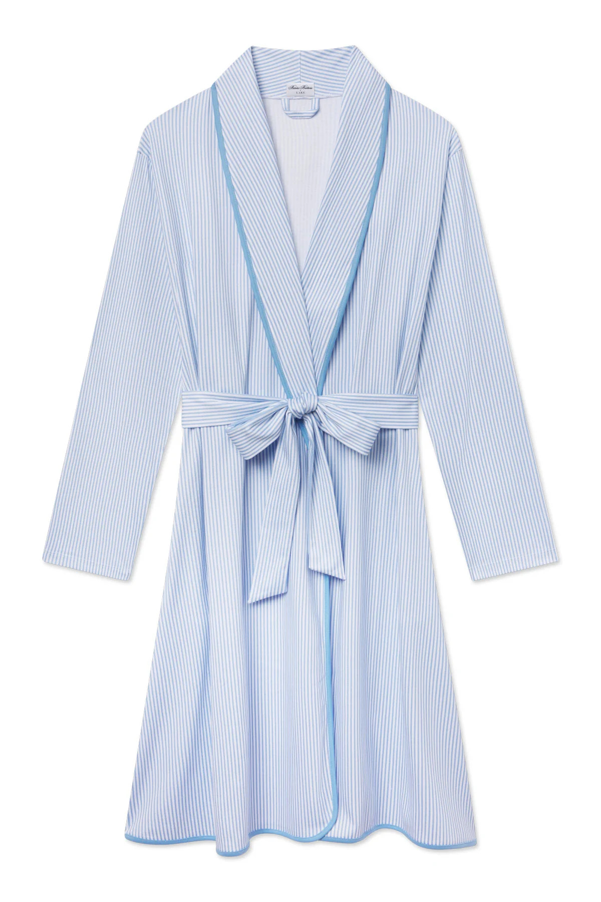 Pima Robe in Classic Blue Oxford Print | Lake Pajamas