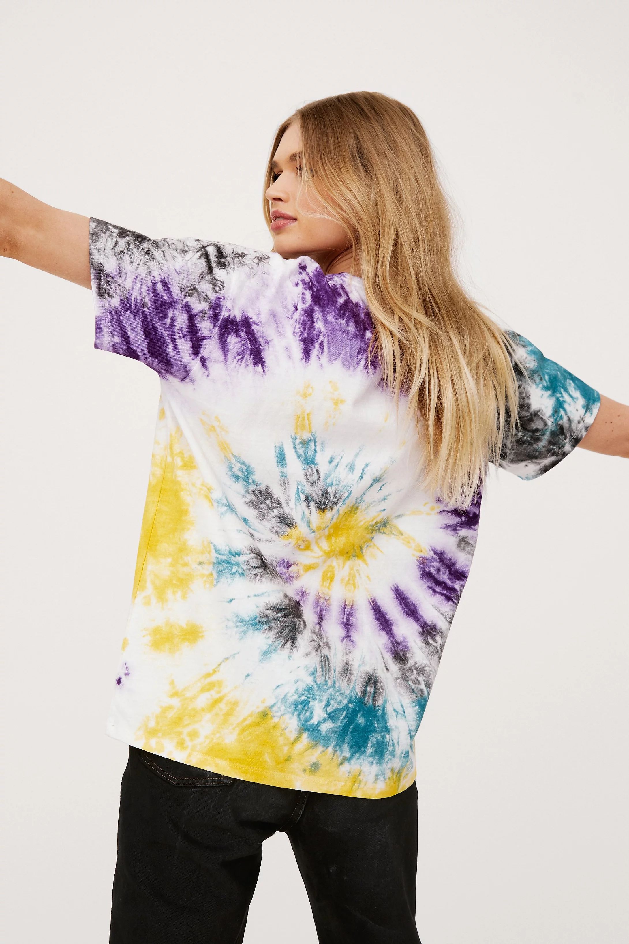 Tie Dye Print Oversized T-Shirt | NastyGal (UK, IE)