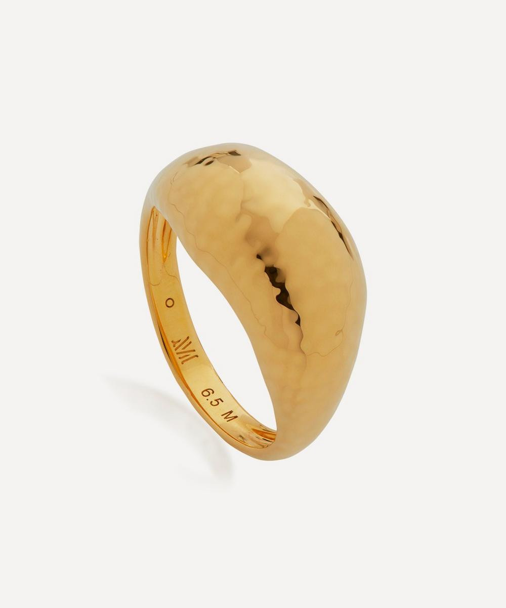 Monica Vinader Gold Plated Vermeil Silver Deia Domed Ring Luxury Gift | Liberty London (UK)