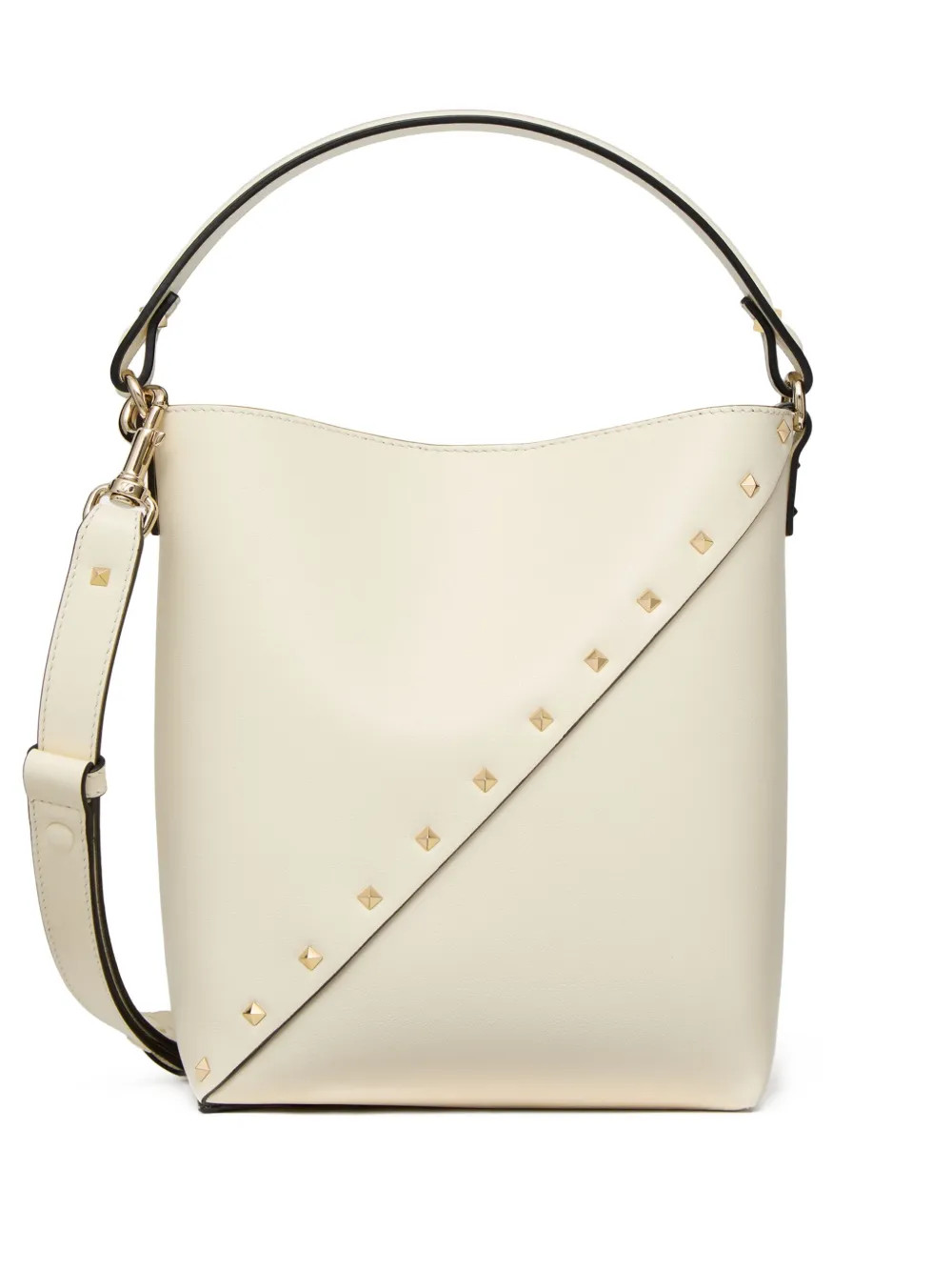 Valentino Garavani Rockstud Wispy Leather Bucket Bag | Neutrals | FARFETCH | Farfetch Global