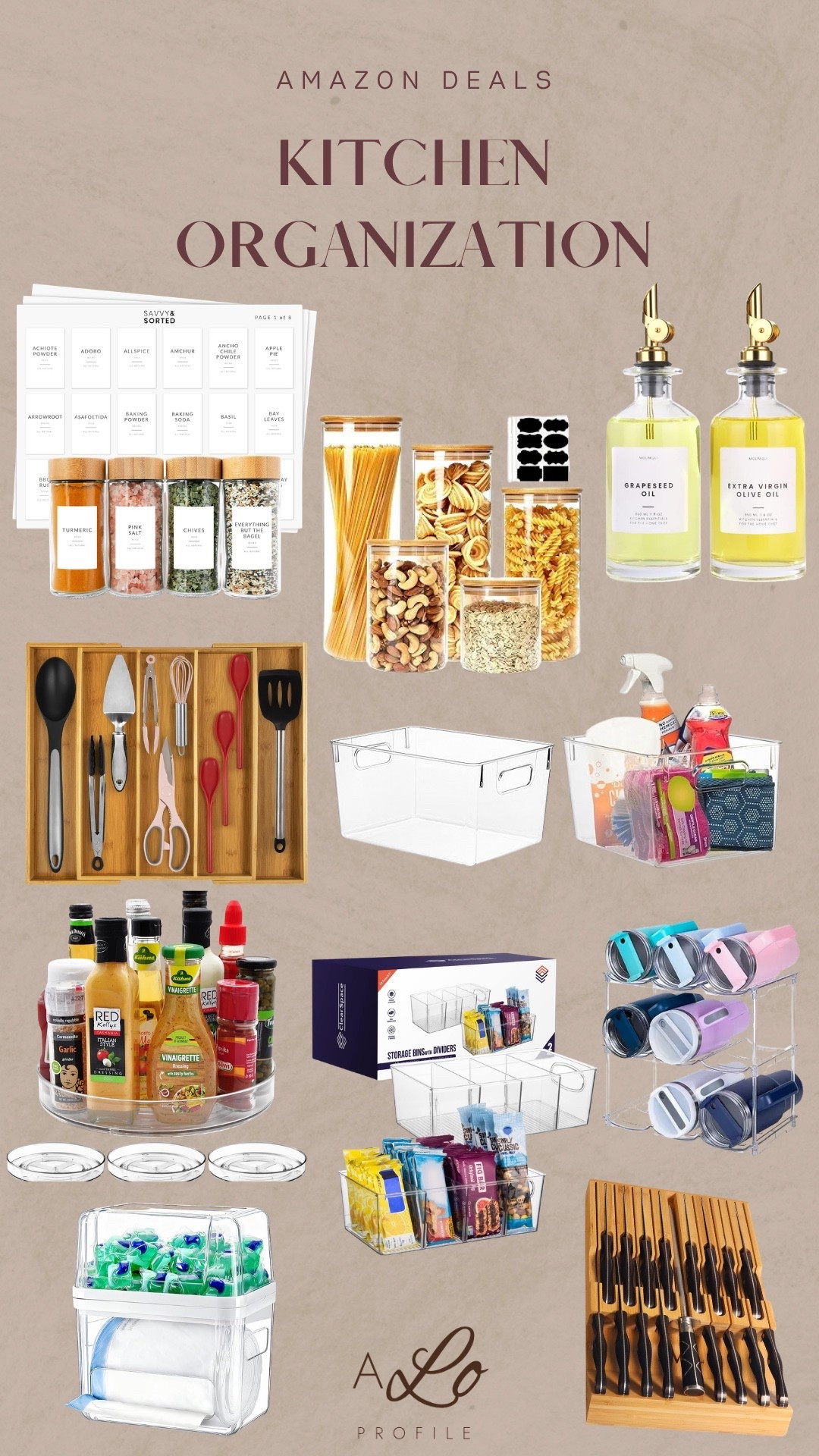 Amazon kitchen organization on sale for prime day!!