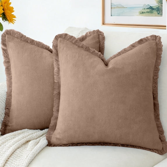 Sanmadrola Throw Pillow Covers Decorative Linen Fringe Throw Pillow Covers Cozy Boho Farmhouse Cu... | Walmart (US)