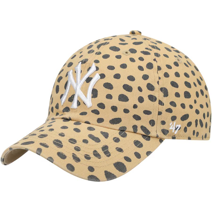 Women's New York Yankees '47 Tan Cheetah Clean Up Adjustable Hat | MLB Shop