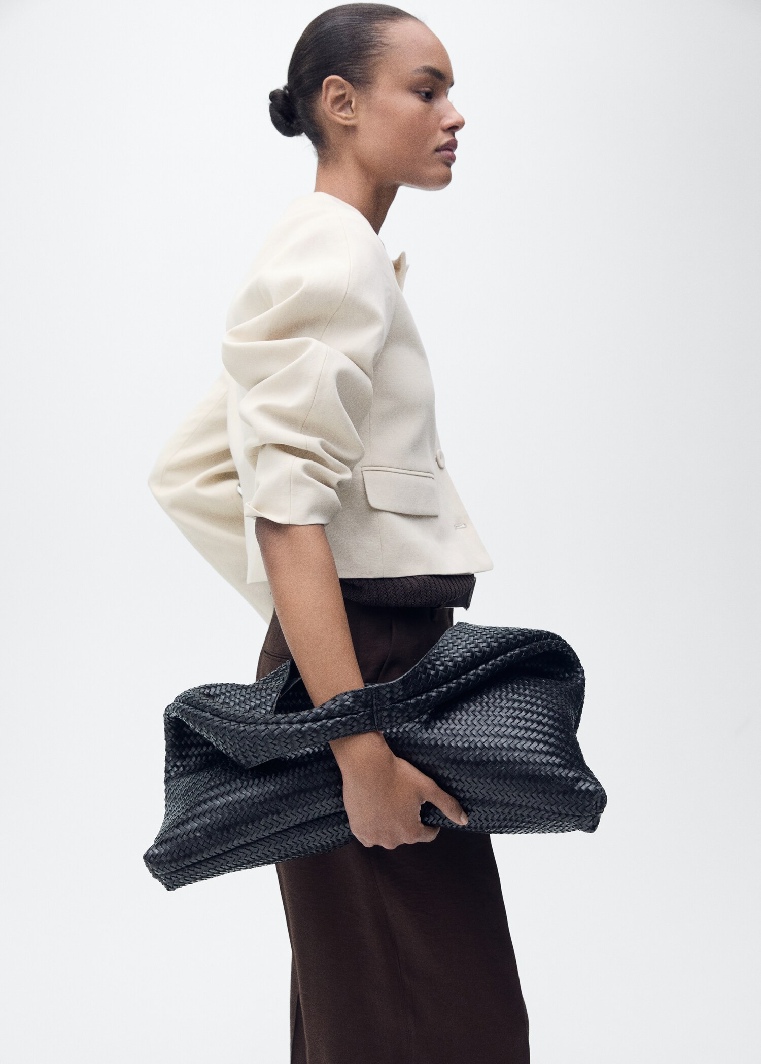 Linen-blend jacket with buttons - Women | MANGO USA | Mango (US/MX/AU)