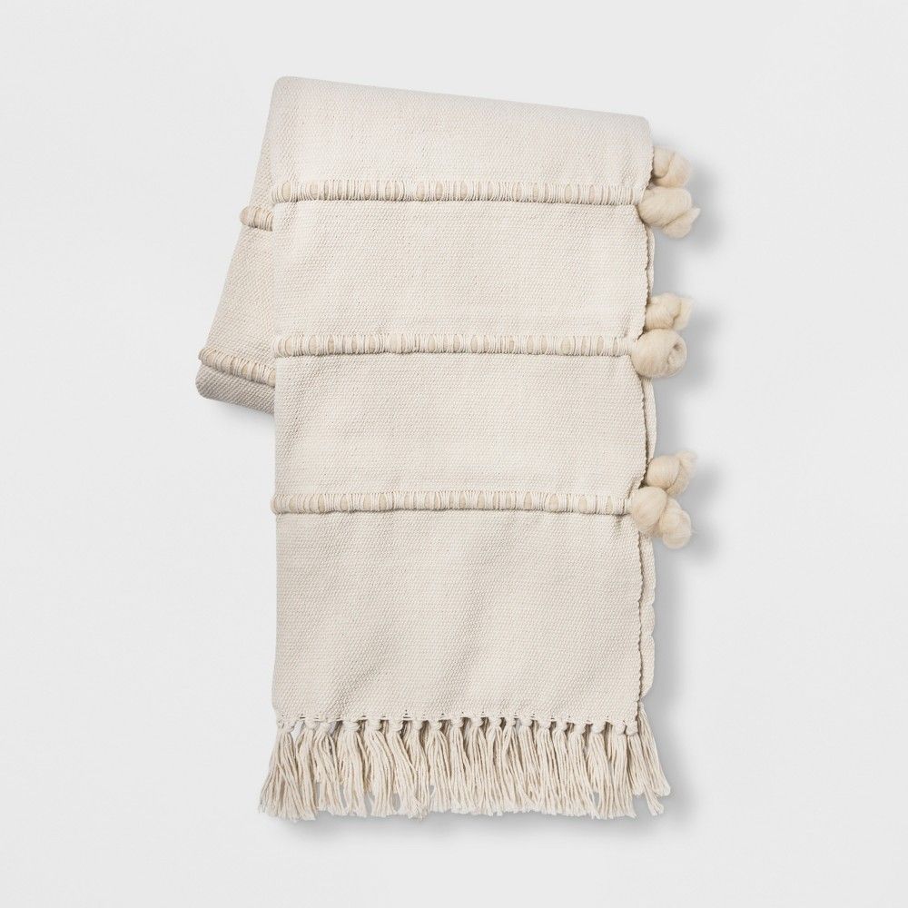 Wool Stripe Throw Blanket Cream - Opalhouse | Target