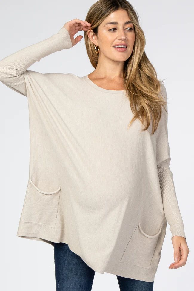 Cream Pocketed Dolman Sleeve Maternity Top | PinkBlush Maternity