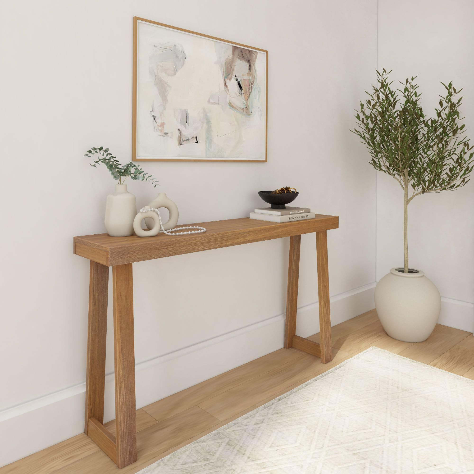 Plank+Beam Solid Wood Console Table, 56 Inch, Sofa Table, Narrow Entryway Table for Hallway, Behi... | Amazon (US)