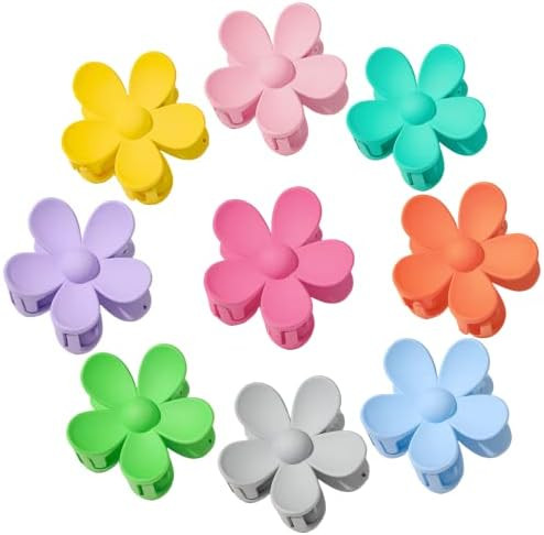 9 PCS Large Flower Hair Clips Cute Flower Clips for Hair Accessories Hair Claw Clips Flower Shape... | Amazon (US)